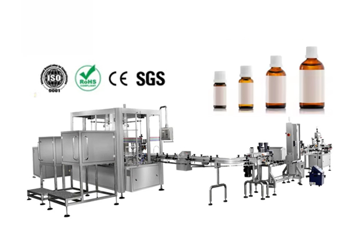 Fully automated liquid filling production line equipped with inkjet printer and packaging machine