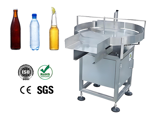 Fully/semi-automatic bottle unscrambler for use with filling production lines